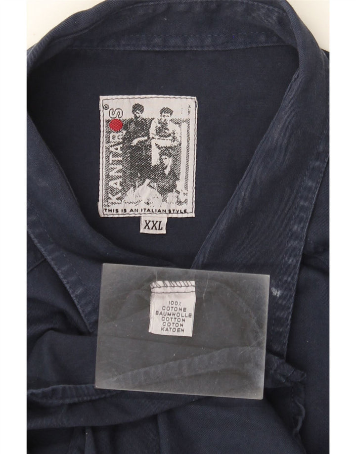 Kantaros Herrenhemd 2XL Marineblau aus Baumwolle