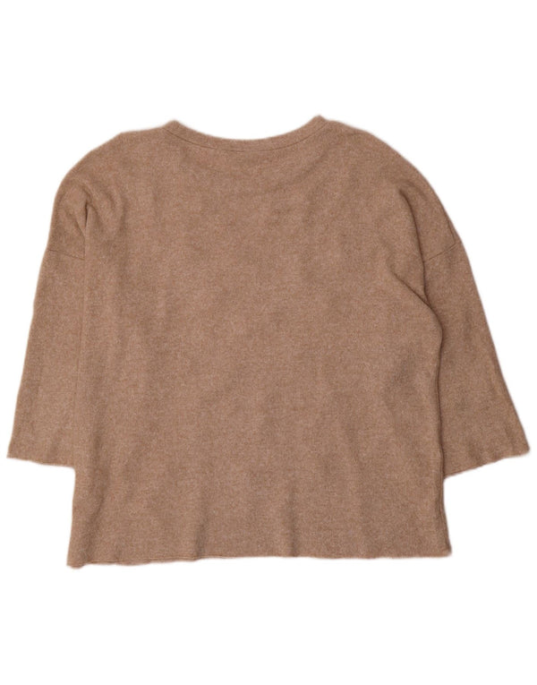 Zara Damen Trafaluc Pullover mit U-Boot-Ausschnitt, UK 14, Mittelbraun gefleckt