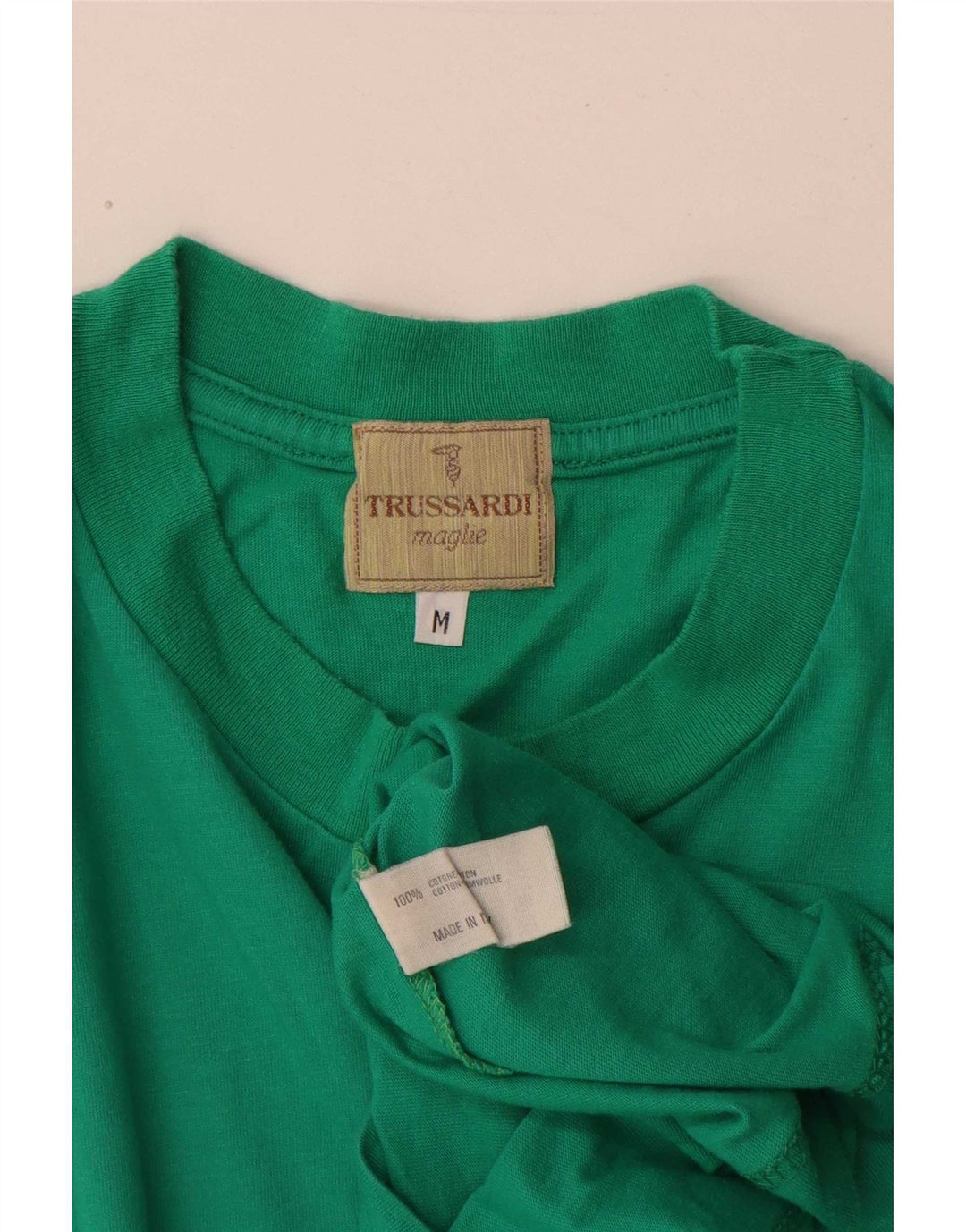 Trussardi Herren-T-Shirt mit Grafik, mittelgrüne Baumwolle