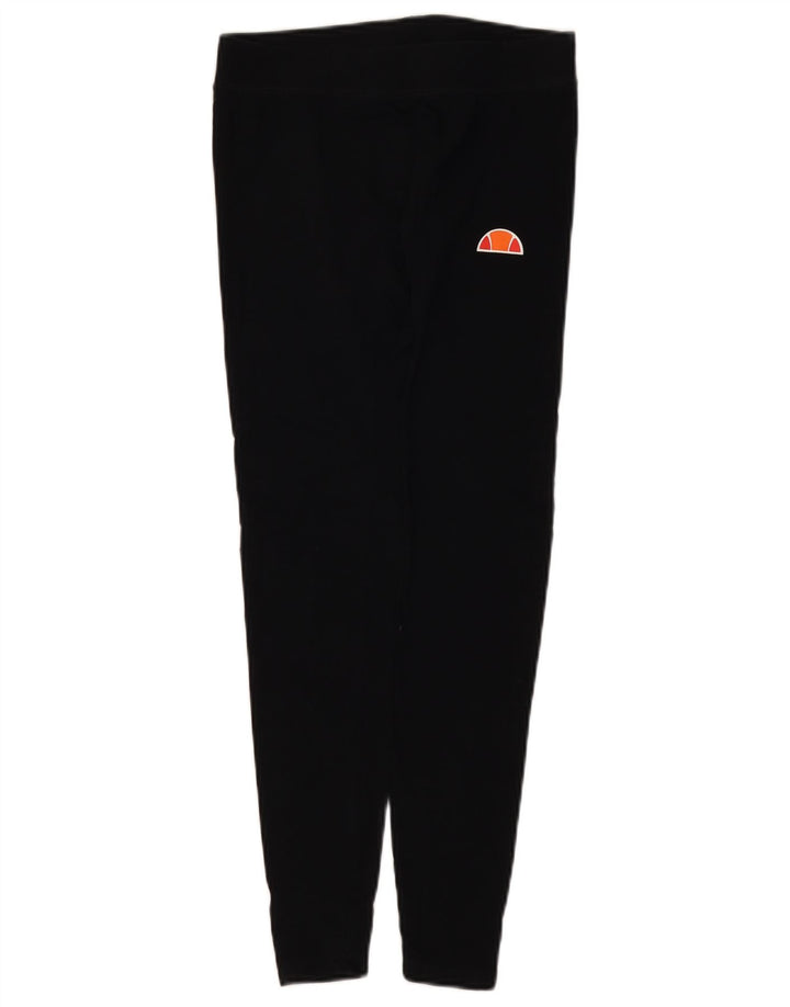 Ellesse Womens Graphic Leggings UK 12 Mittelschwarze Baumwolle