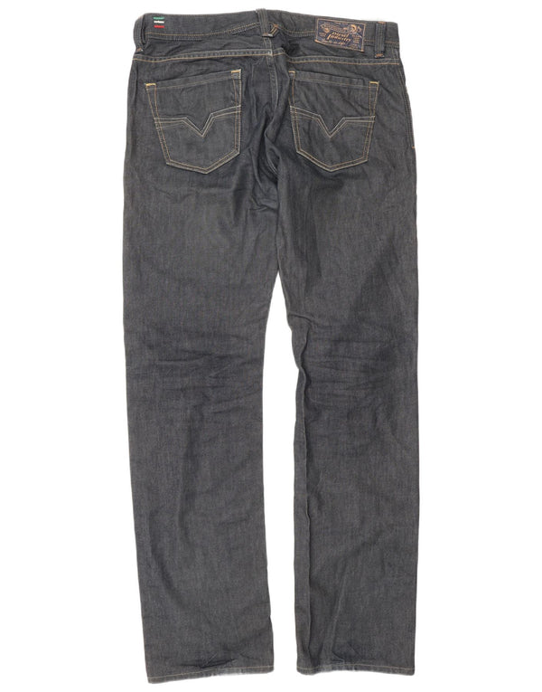 Diesel Herren Straight Jeans W33 L34 Marineblaue Baumwolle