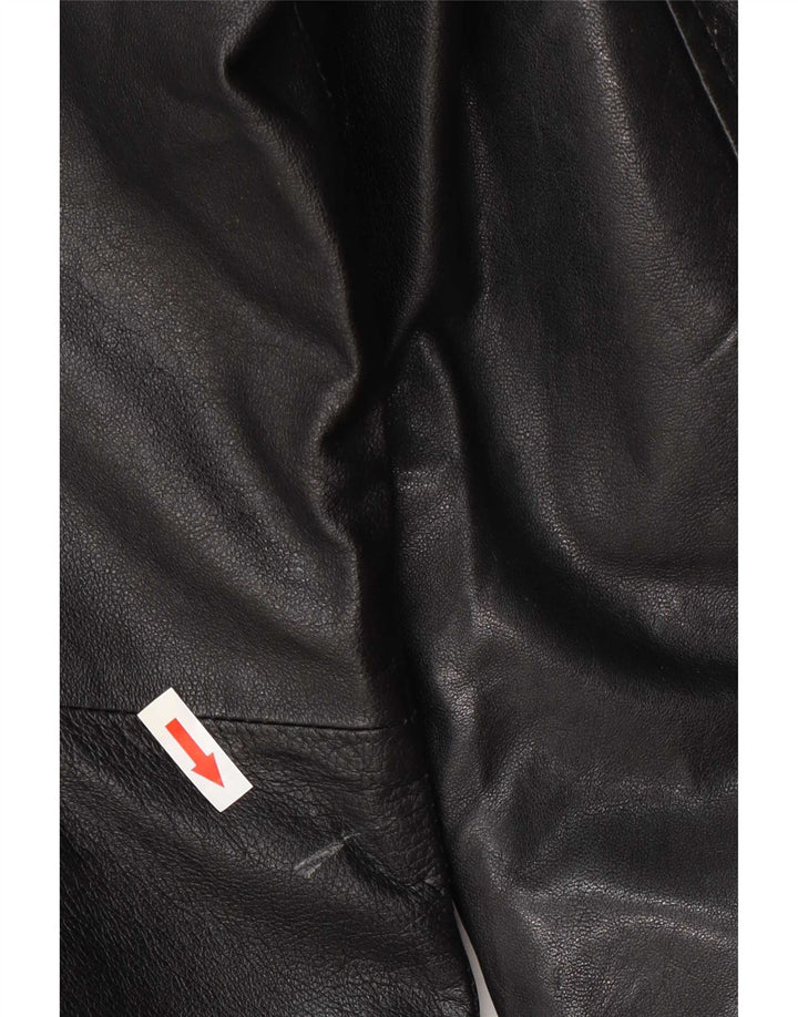 Pellitalia Damen Lederjacke mit Kapuze UK 18 XL Schwarz