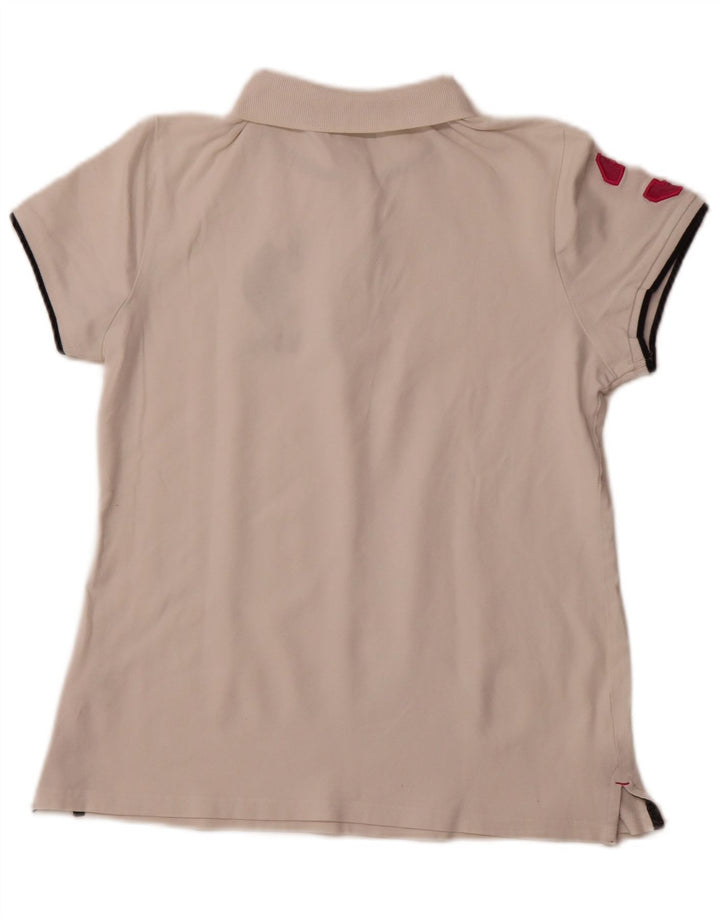 US POLO ASSN Damen-Poloshirt mit Grafik, UK 18, XL, weiße Baumwolle