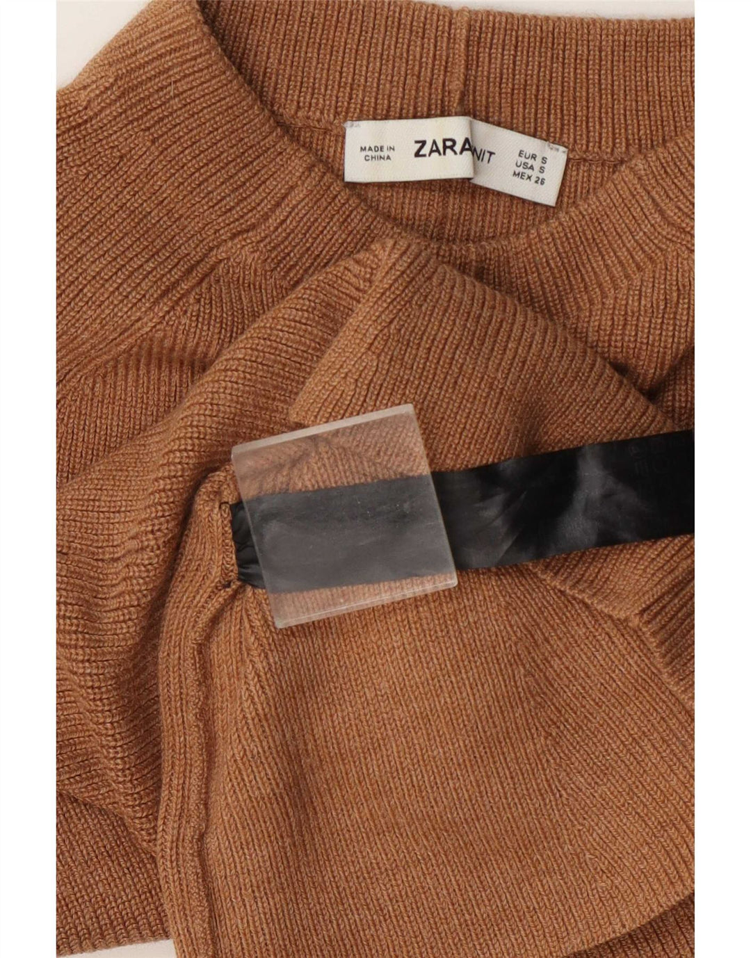 Rollkragenpullover für Damen von Zara, Gr. 10, Small, Braun, Acryl