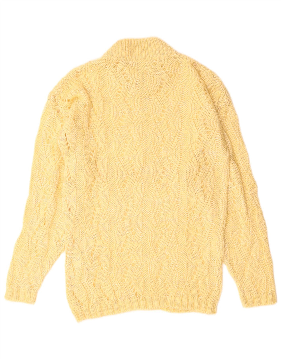 VINTAGE Damen Rollkragenpullover Pullover UK 10 Small Beige