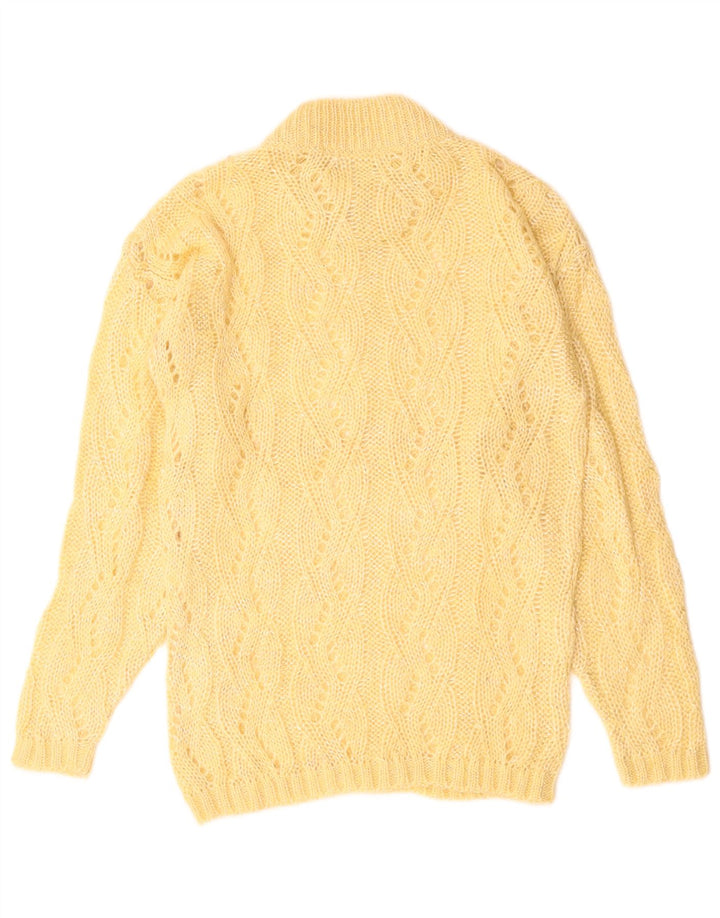 VINTAGE Damen Rollkragenpullover Pullover UK 10 Small Beige