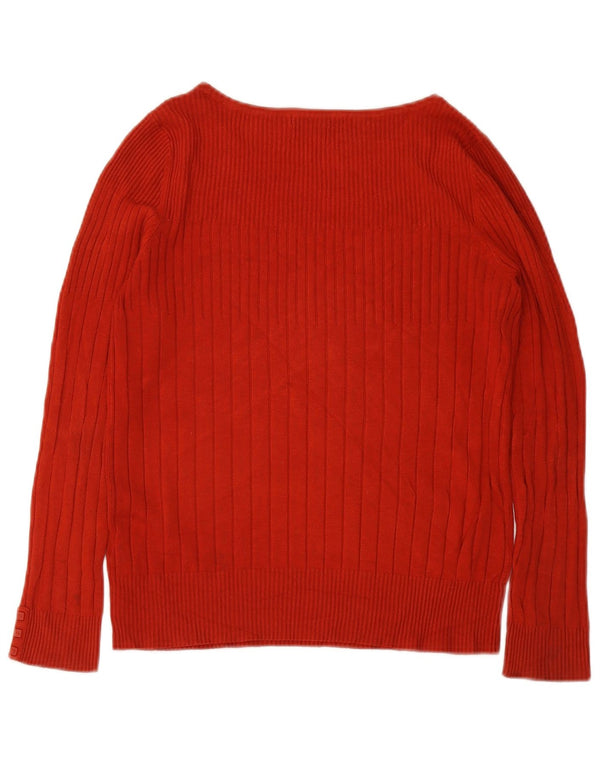 Marks & Spencer Damen-Pullover mit U-Boot-Ausschnitt, UK 16, Größe L, rote Viskose