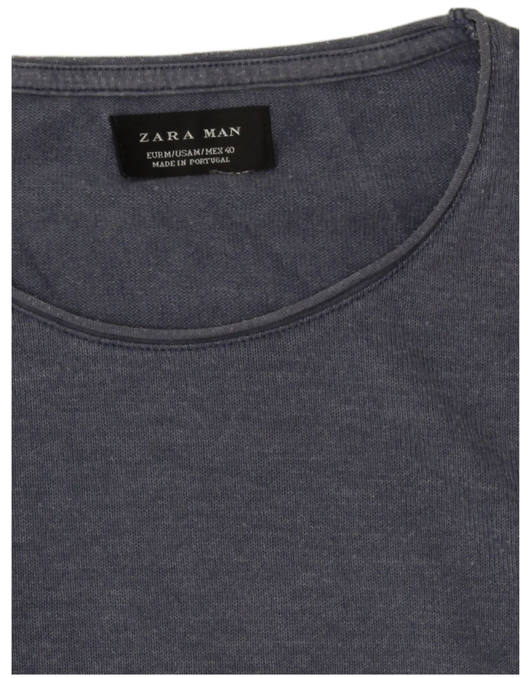 Zara Herren T-Shirt Top Medium Marineblau