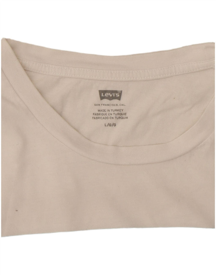 LEVI'S Damen Grafik-T-Shirt-Oberteil UK 16 Large Weiß