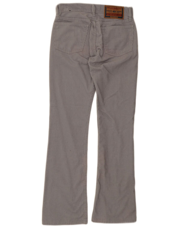 Diesel Damen Bootcut-Cordhose W27 L30 Graue Baumwolle