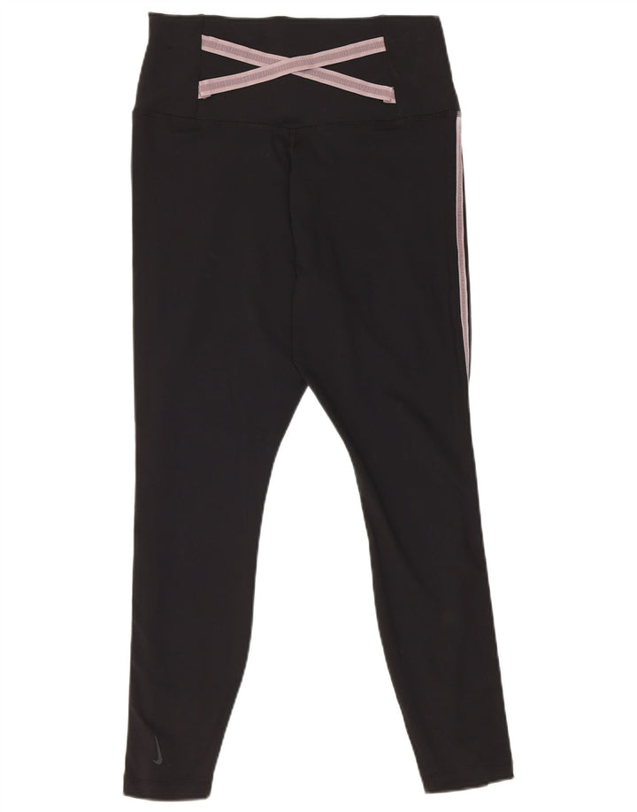 Nike Damen Leggings UK 14 Large Schwarz Polyester