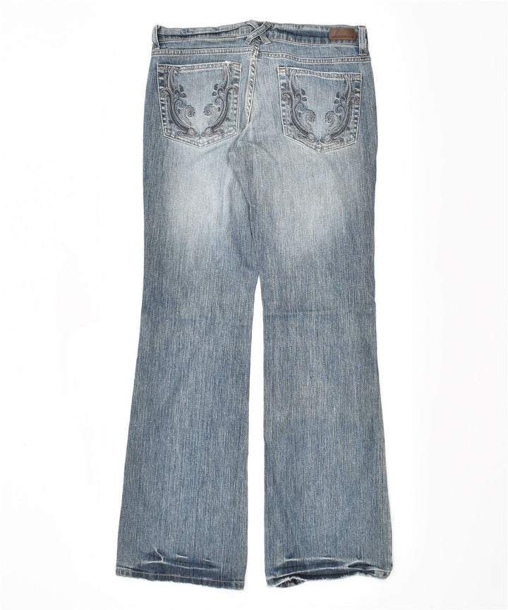DKNY Damen Time Square Flared Jeans US 9 Large W32 L33 Blaue Baumwolle