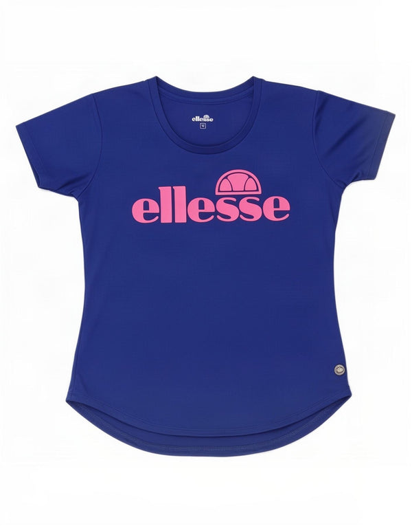 Ellesse Womens Graphic T-Shirt Top UK 12 Mittelblaues Polyester