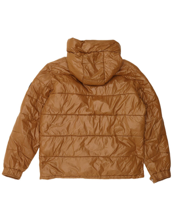 Michael Kors Herren-Jacke mit Kapuze, gepolstert, UK 40, Größe L, braun, Polyester