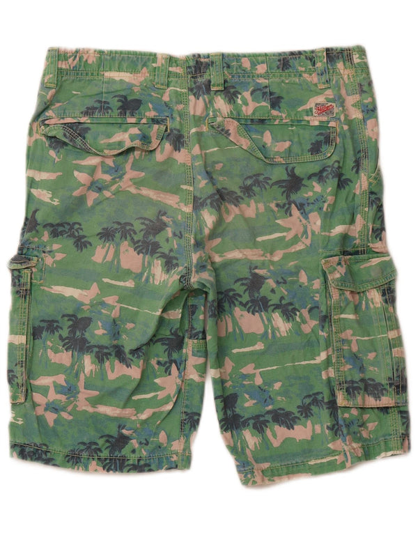 TOMMY HILFIGER Jungen Cargo-Shorts 15-16 Jahre W30 Grüne Blumen-Baumwolle