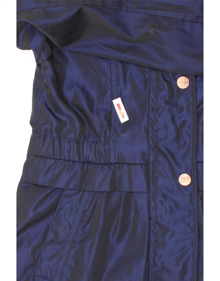 Ted Baker Mädchen-Regenmantel mit Kapuze, 7–8 Jahre, Marineblau