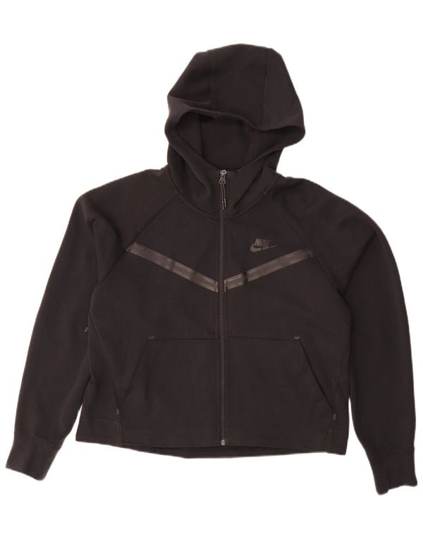 Nike Damen-Pullover mit übergroßem Reißverschluss und Kapuze, Gr. 10, Größe S, Schwarz