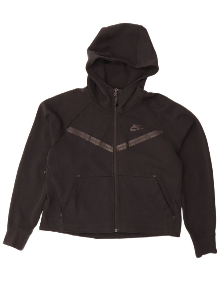 Nike Damen-Pullover mit übergroßem Reißverschluss und Kapuze, Gr. 10, Größe S, Schwarz