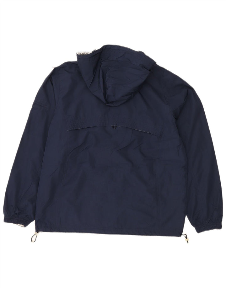 Reebok Damen Kapuzen-Regenjacke UK 12 Medium Marineblau Polyester