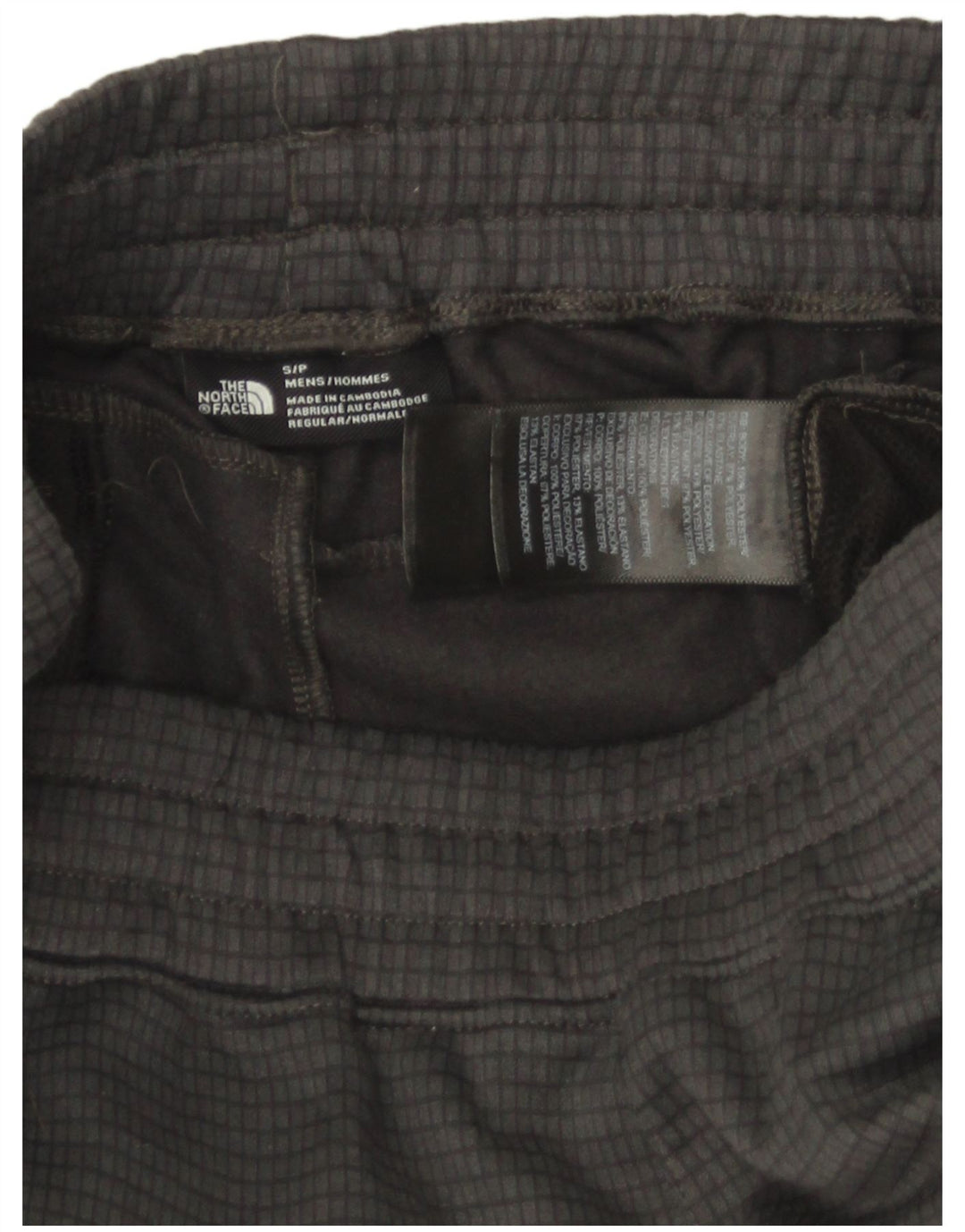 The North Face Herren-Trainingshose mit grafischem Muster, Größe S, grau kariert