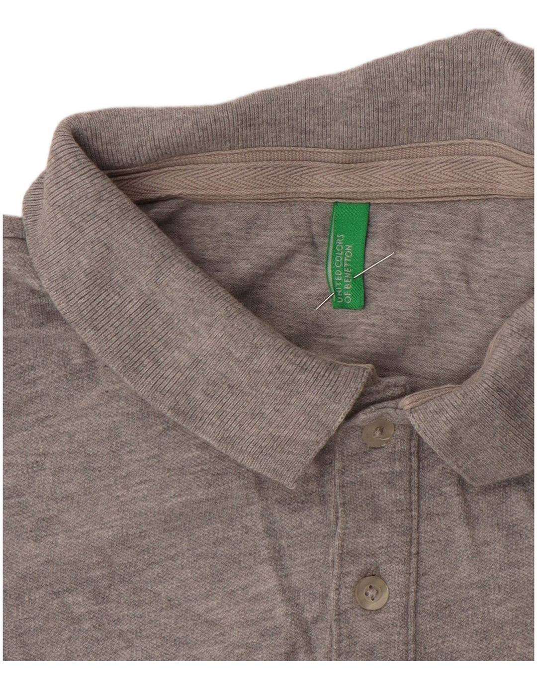Benetton Herren Poloshirt UK 14 Mittelgrau