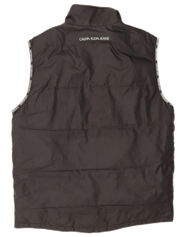Calvin Klein Jeans Herren Graphic Padded Gilet UK 40 Large Schwarz Polyester