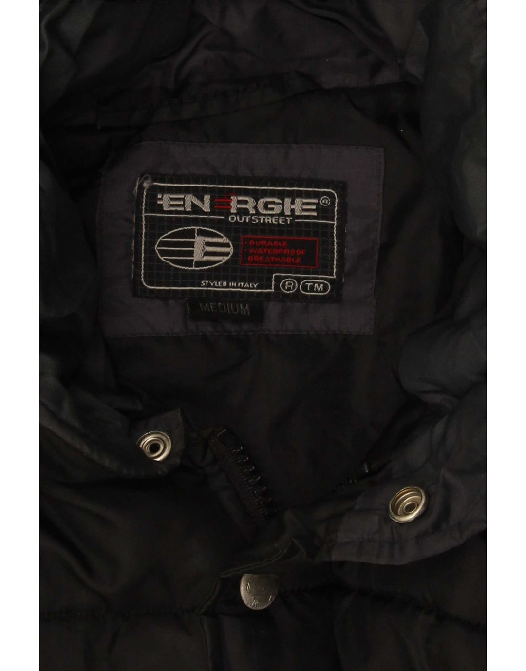 Energie Herren Graphic Hooded Wattierte Jacke UK 38 Mittelschwarzes Nylon