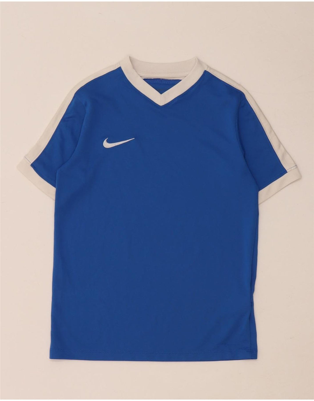NIKE Dri Fit T-Shirt-Oberteil für Jungen, 10–11 Jahre, Mittelblau, Farbblock