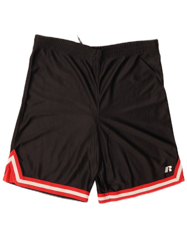 Russell Athletic Sportshorts für Jungen, 14–15 Jahre, schwarzes Colourblock-Polyester