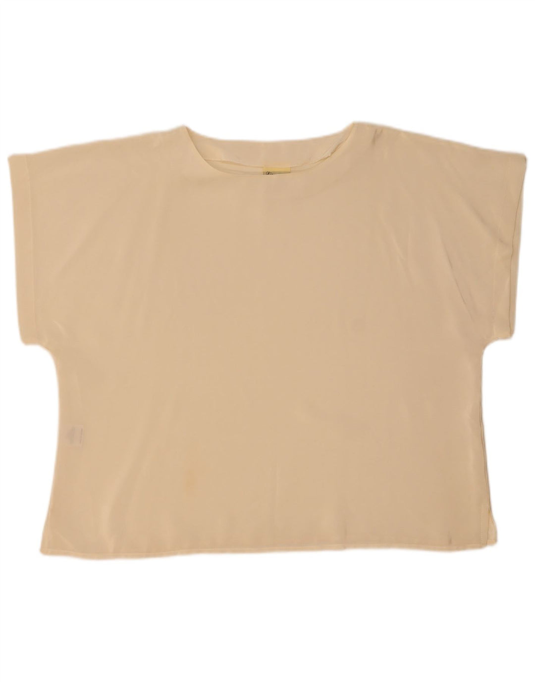 Vintage Damen T-Shirt Top UK 22 2XL Off White Polyester