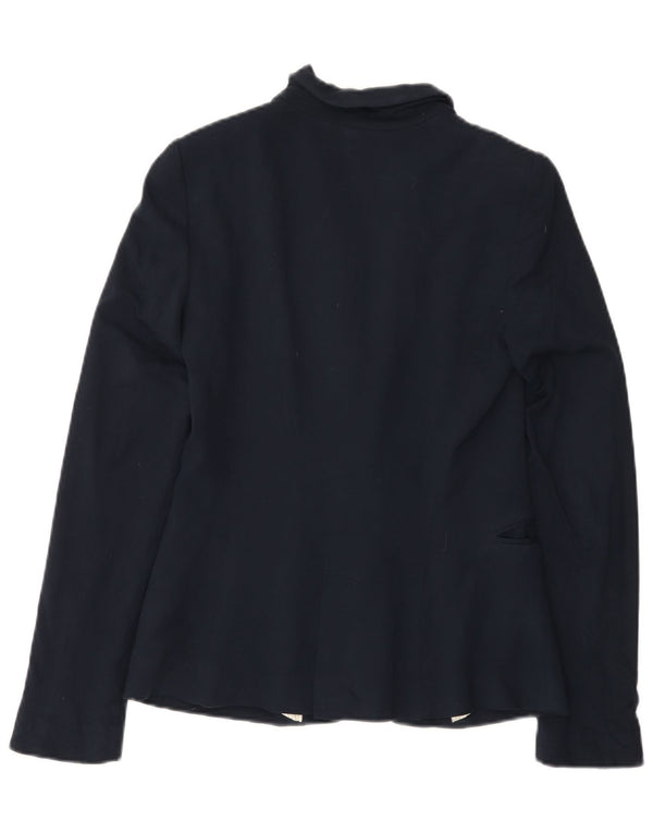Zara Damen 1-Knopf-Blazerjacke UK 10 Small Marineblau