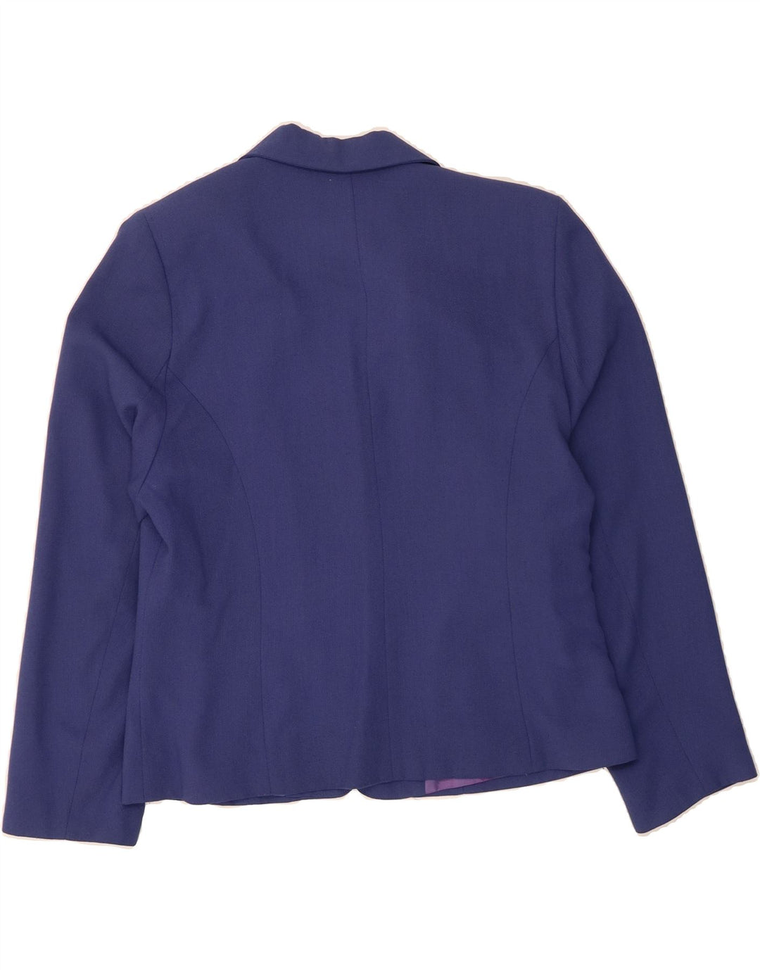 VINTAGE Womens 4 Button Blazer Jacket UK 16 Large Blue Polyester Vintage Vintage and Second-Hand Vintage from Messina Hembry 