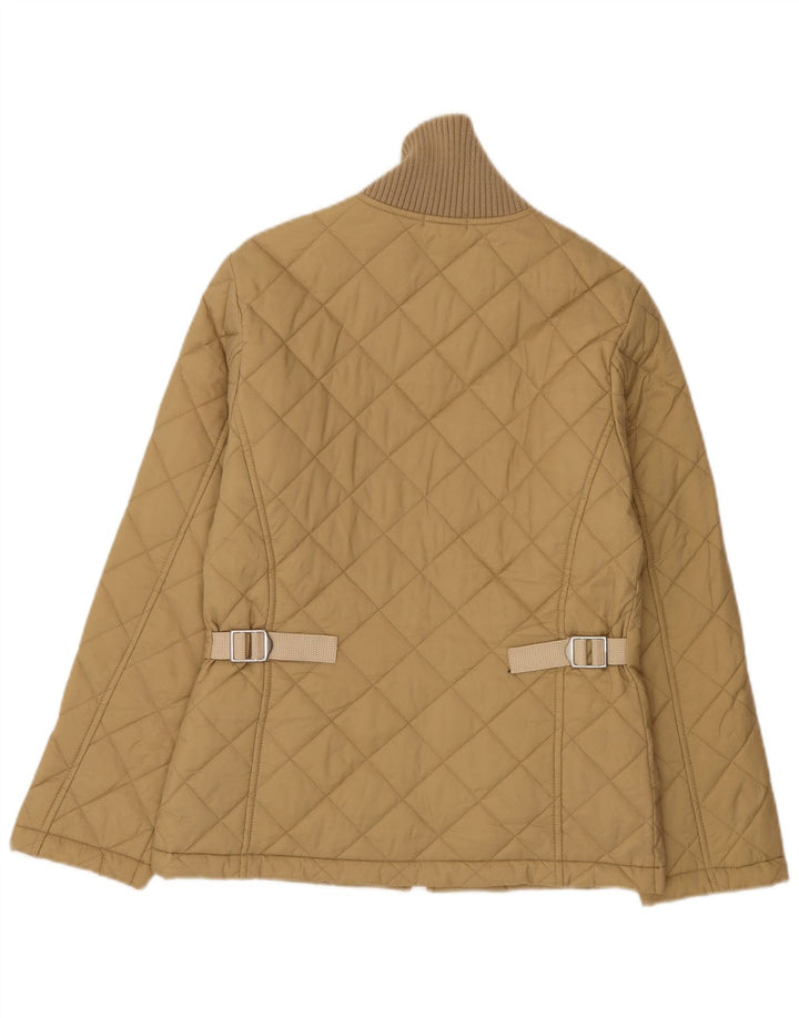 Benetton Damen Steppjacke UK 10 Small Beige Polyamid