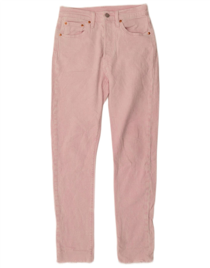 Levi's Damen 501 Straight Jeans W25 L30 Rosa Baumwolle