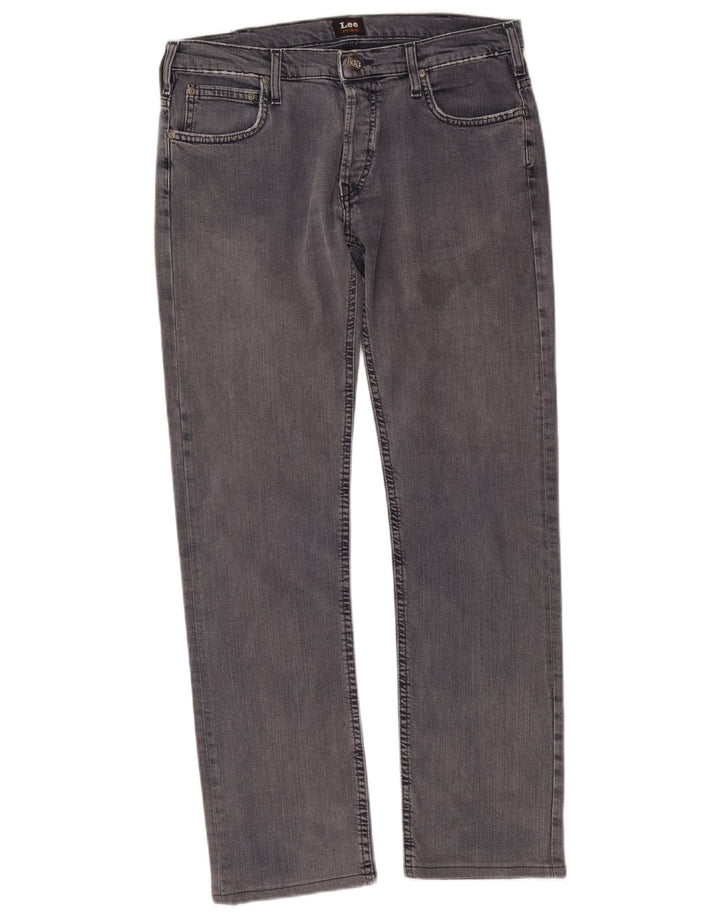 Lee Damen Powell Slim Jeans W33 L28 Graue Baumwolle