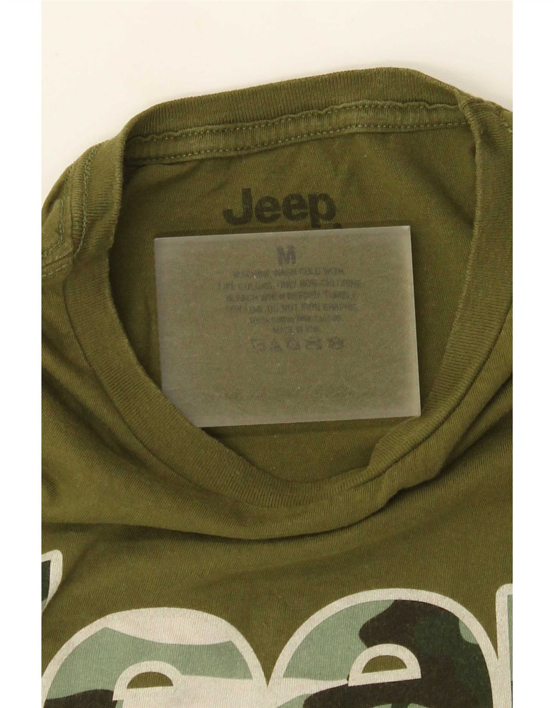 Jeep Herren-T-Shirt mit normaler Grafik, mittelgrüne Baumwolle