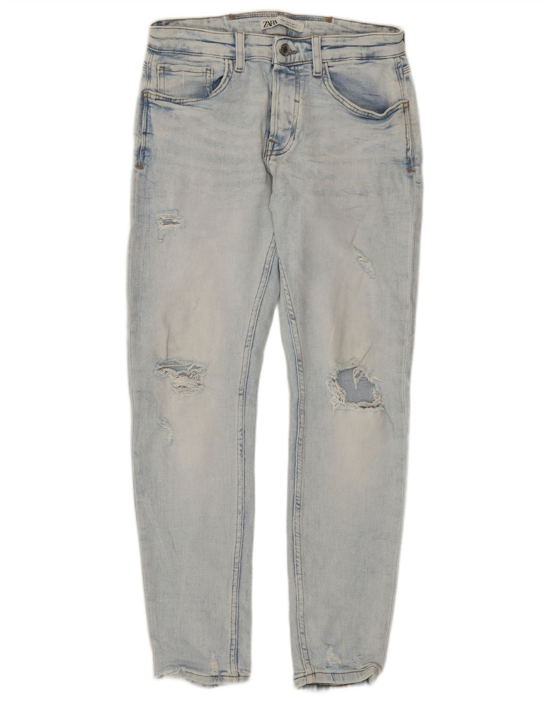 Zara Herren Distressed Slim Jeans EU 40 Mittel W31 L29 Blau