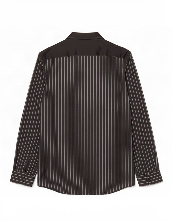 Zara Mens Regular Fit Shirt Small Black Striped Viscose