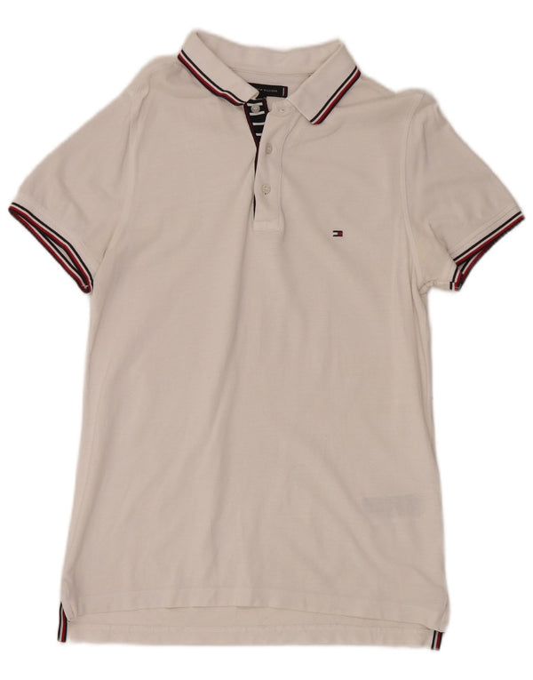 Tommy Hilfiger Herren Slim Fit Poloshirt Small Weiß Baumwolle