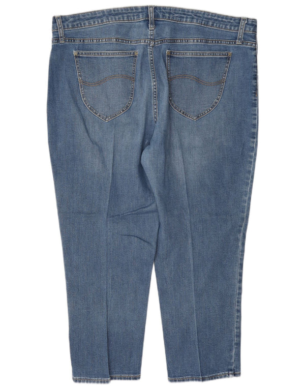 Lee Damen Raiders Mid Rise Capri Jeans W38 L23 Blau