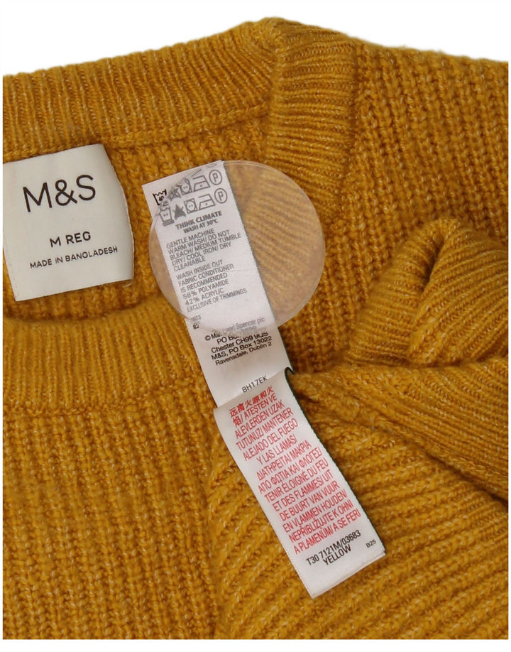 MARKS & SPENCER Herren-Pullover mit Rundhalsausschnitt, Mittelgelb, Polyamid