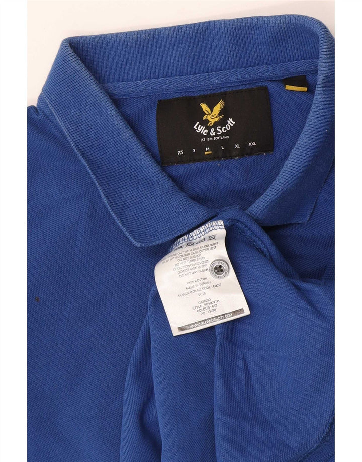 Lyle & Scott Herren-Poloshirt aus mittelblauer Baumwolle