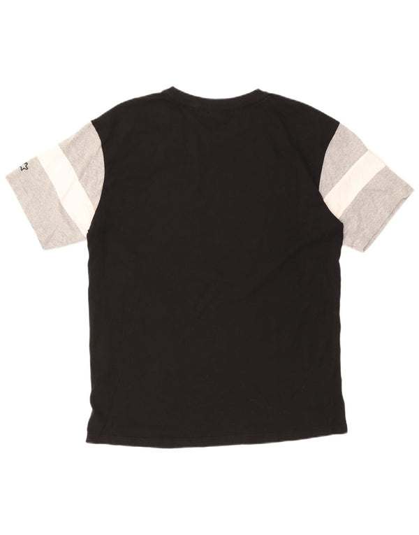 STARTER Herren-T-Shirt mit Grafik, Größe S, Schwarz, Colourblock-Baumwolle