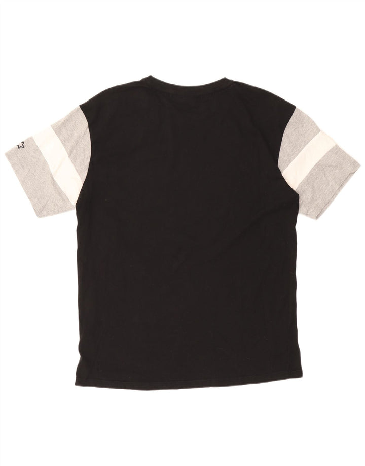STARTER Herren-T-Shirt mit Grafik, Größe S, Schwarz, Colourblock-Baumwolle