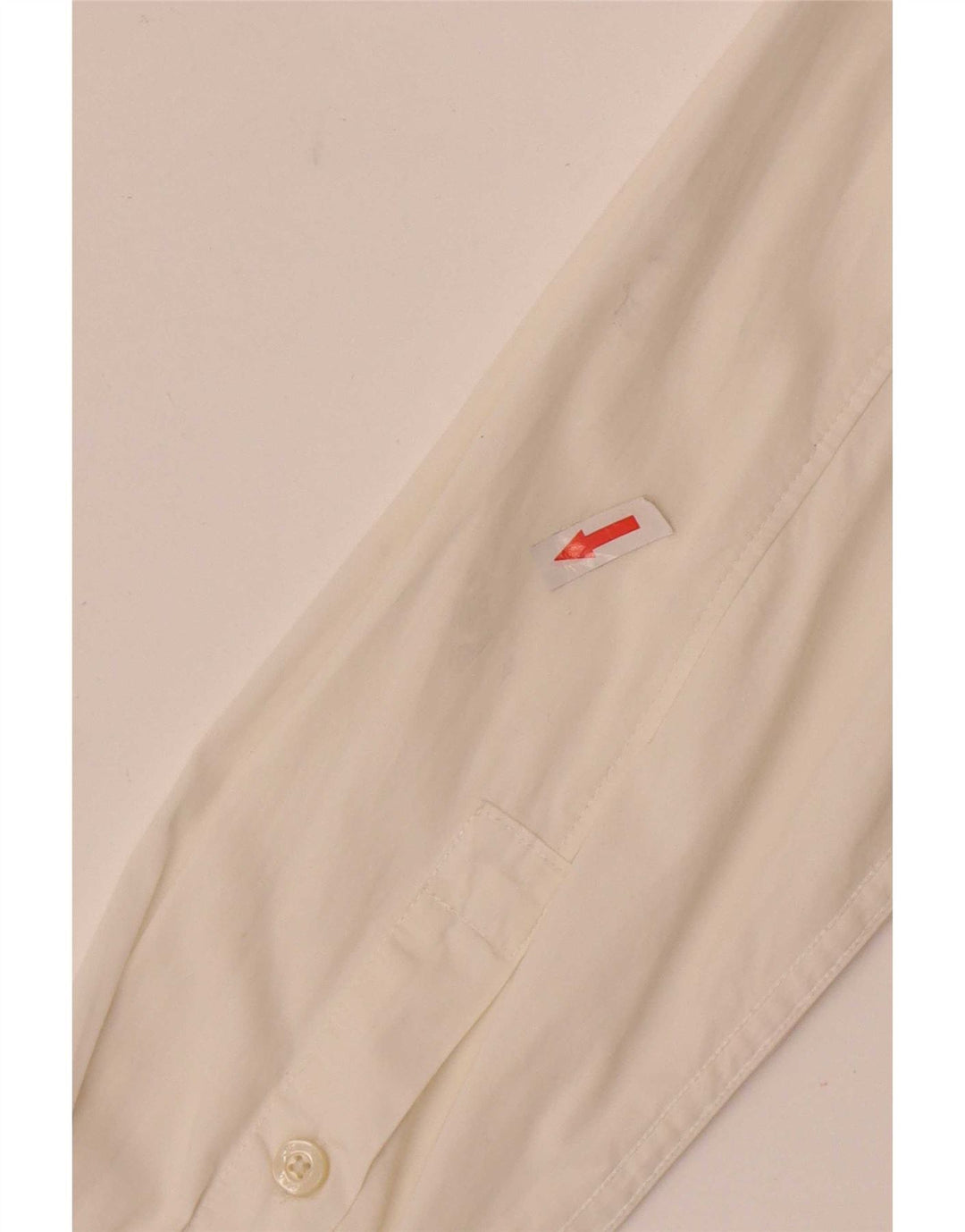 Tommy Hilfiger Herren-Slim-Fit-Hemd, Größe S, cremefarbene Baumwolle