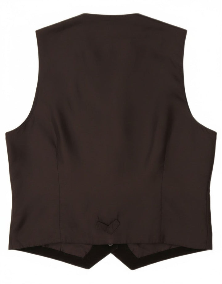 Vintage Herren Wildlederweste UK 40 Mittelschwarzes Leder