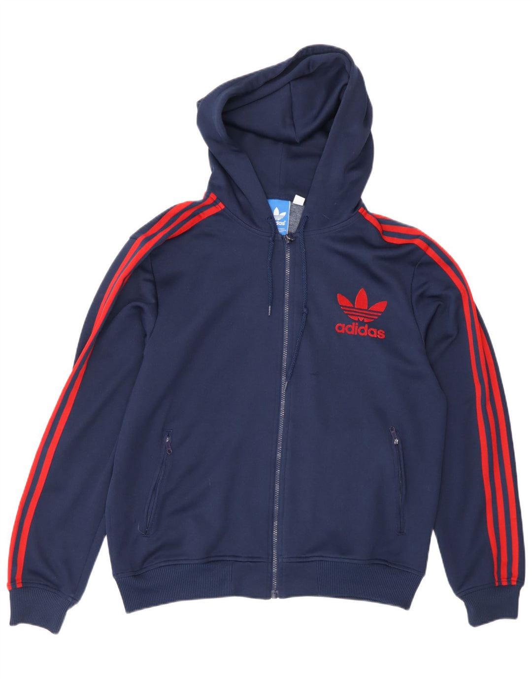 Adidas Herren Graphic Zip Hoodie Pullover Medium Marineblau Polyester
