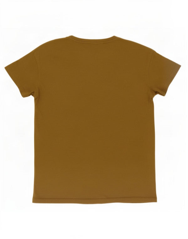 Trussardi Jeans Übergroßes Grafik-T-Shirt-Oberteil für Damen UK 6 XS Khaki Baumwolle