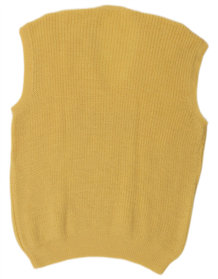 Vintage Herren Weste Tank Top Groß Gelb