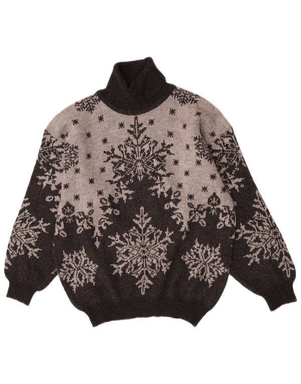 Cobra Rollkragenpullover für Damen, Gr. 44, Größe L, Grau, Fair-Isle-Acryl